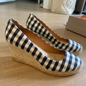 Jcrew Gingham Espadrille Wedges